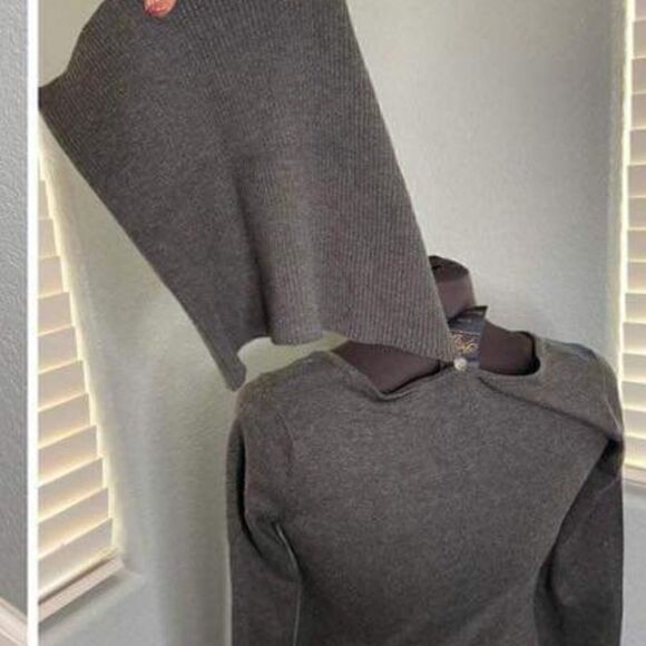 Point Zero women's  tunic sweater dress Detachable cowl Neck Size Small - Picture 8 of 11